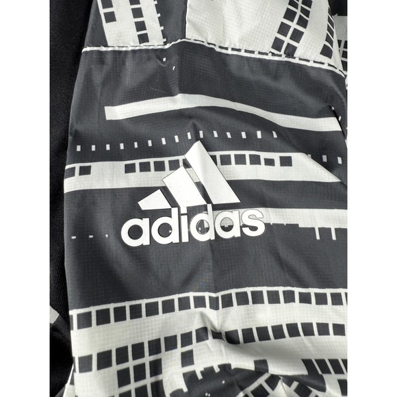 Adidas Hooded Windbreaker Jacket Mens Large Full Zip Outdoors Breathable - Picture 5 of 11